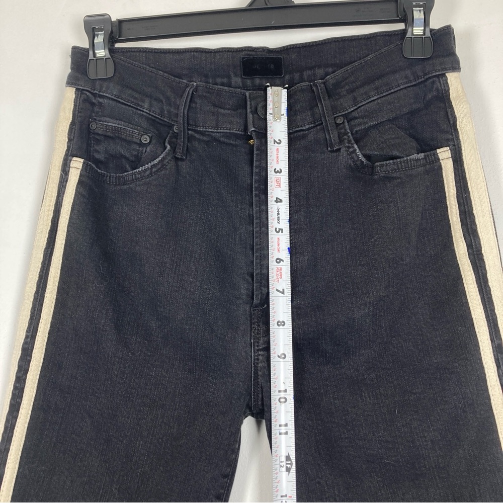 MOTHER The Insider Crop Step Fray Denim Jeans In Guilty Racer Size 30 Black - Picture 9 of 16
